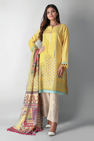 B21301 Yellow Khaadi Autumn Collection 2021